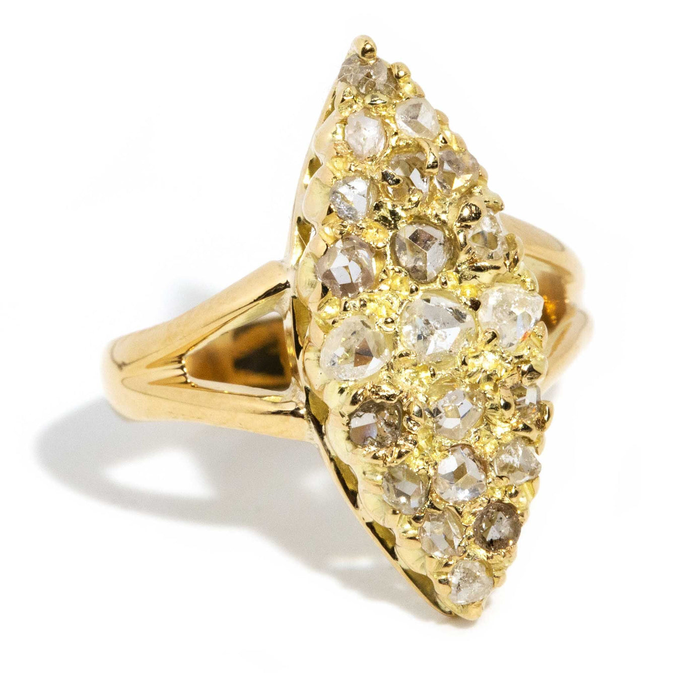 Petunia 1940s Diamond Marquise Cluster Ring 18ct Yellow Gold* GTG Rings Imperial Jewellery 