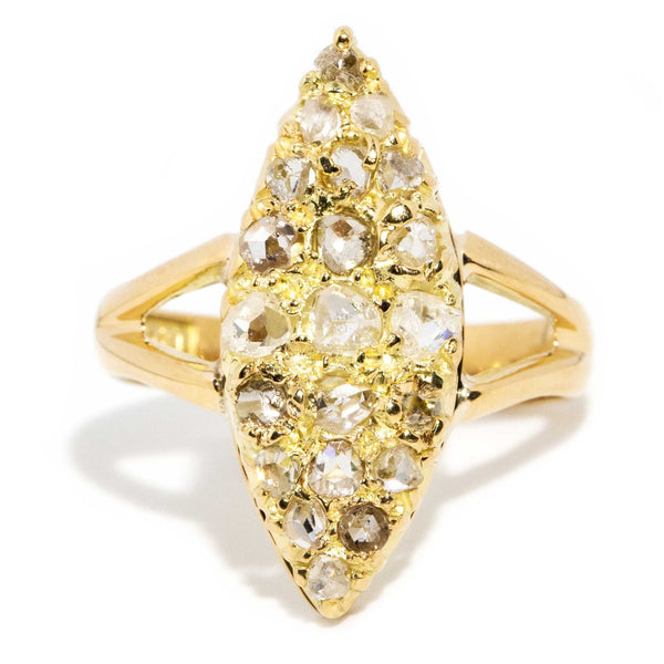 Petunia 1940s Diamond Marquise Cluster Ring 18ct Yellow Gold* GTG Rings Imperial Jewellery Imperial Jewellery - Hamilton 
