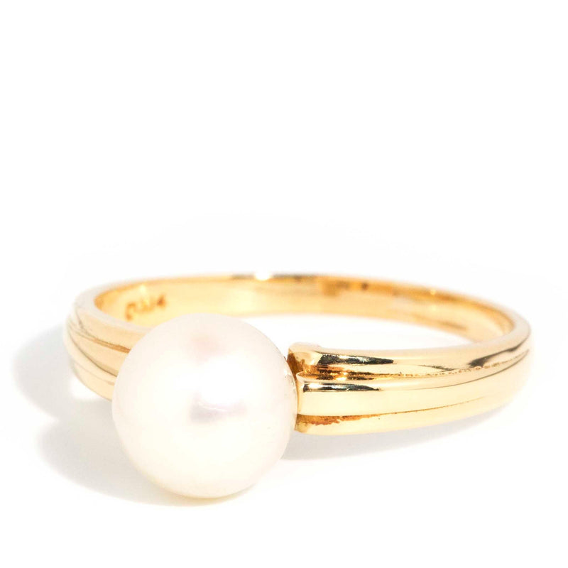 Phoebe Circa 1970s Pearl Grooved Ring* GTG Rings Imperial Jewellery 