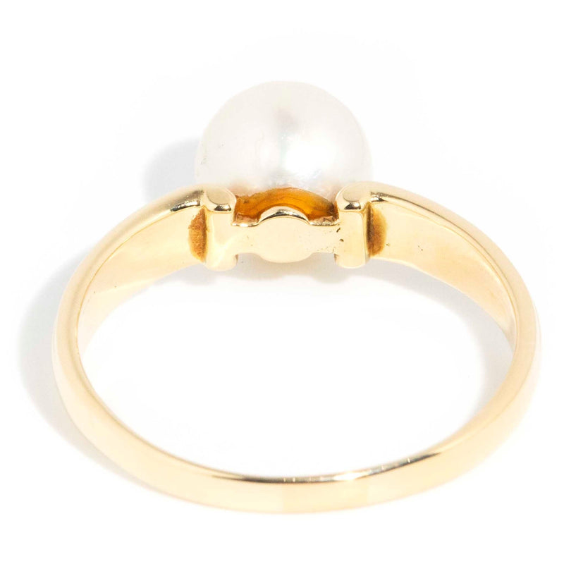 Phoebe Circa 1970s Pearl Grooved Ring* GTG Rings Imperial Jewellery 