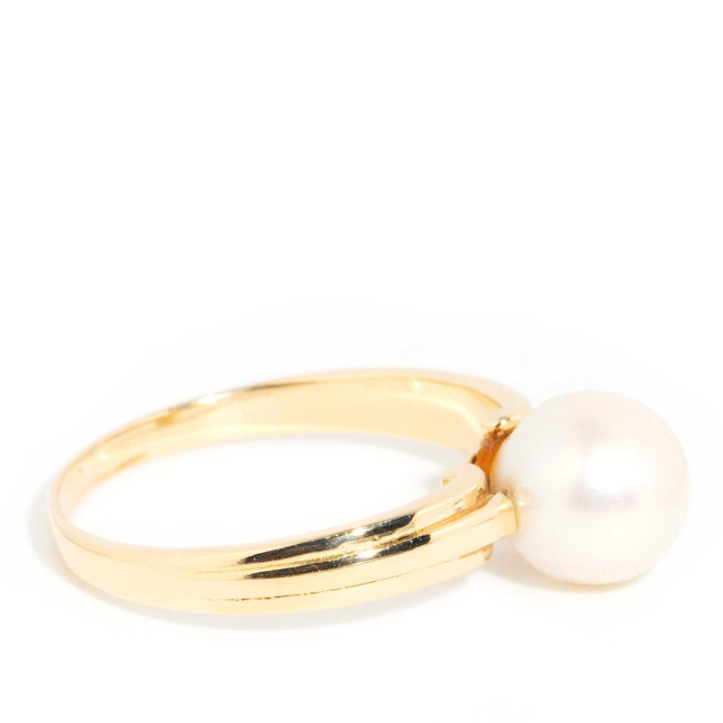 Phoebe Circa 1970s Pearl Grooved Ring* GTG Rings Imperial Jewellery 