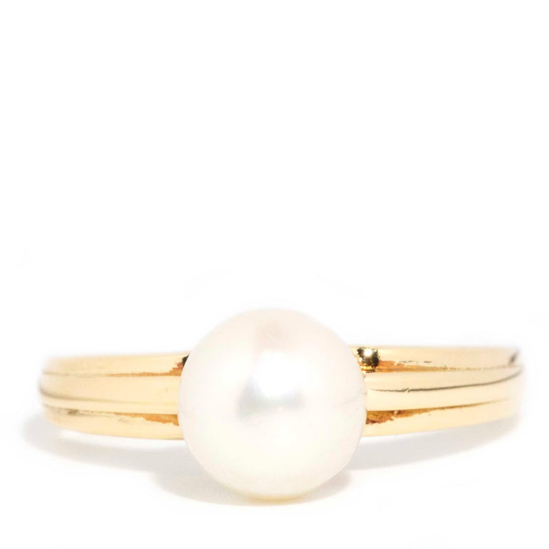 Phoebe Circa 1970s Pearl Grooved Ring* GTG Rings Imperial Jewellery Imperial Jewellery - Hamilton 