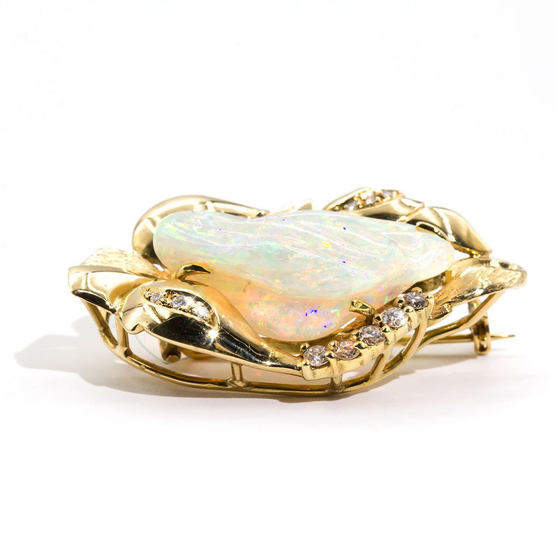 Piper Carved Opal Vintage Pendant & Brooch Brooch Imperial Jewellery - Auctions, Antique, Vintage & Estate 