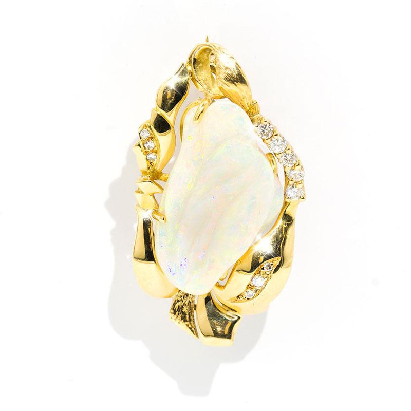 Piper Carved Opal Vintage Pendant & Brooch Brooch Imperial Jewellery - Auctions, Antique, Vintage & Estate 