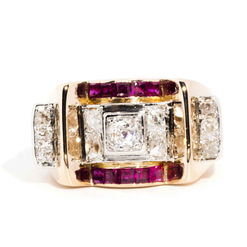 Pippa 18ct Gold Ruby & Diamond 1930s Art Deco Ring* OB $ Rings Imperial Jewellery Imperial Jewellery - Hamilton