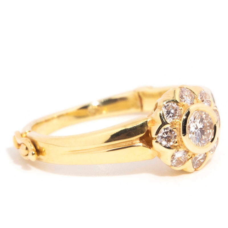 Presley Vintage 14ct Gold Hinged Diamond Flower Cluster Ring* Gemmo $ Rings Imperial Jewellery 