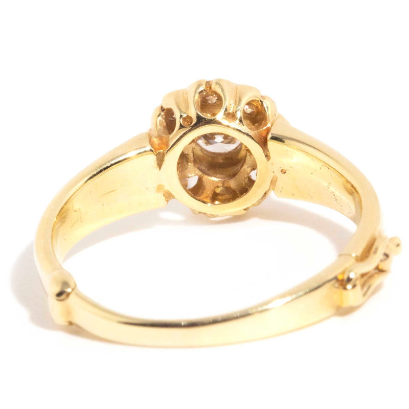Presley Vintage 14ct Gold Hinged Diamond Flower Cluster Ring* Gemmo $ Rings Imperial Jewellery 
