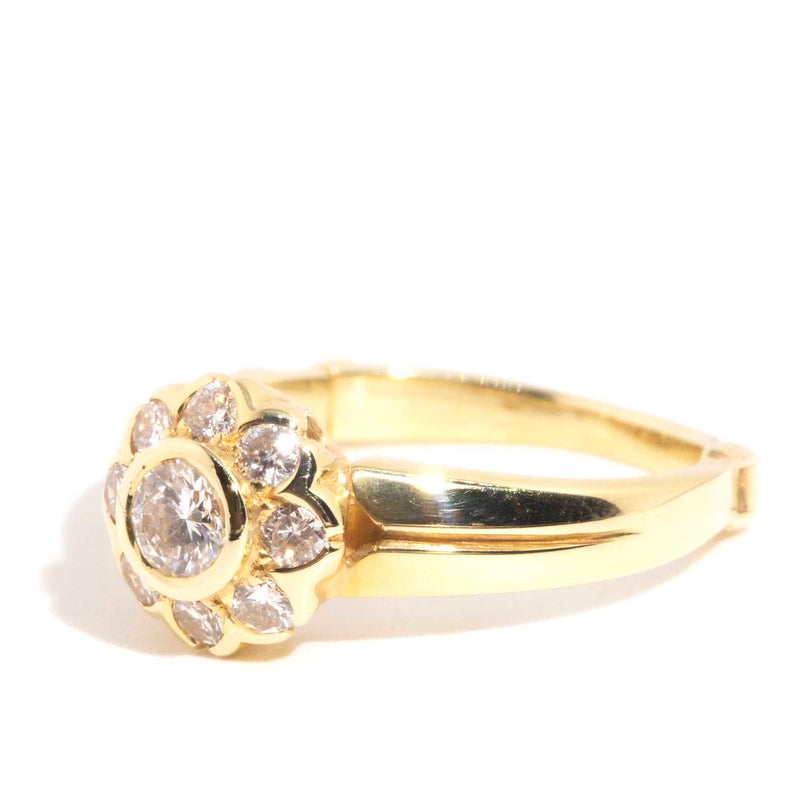 Presley Vintage 14ct Gold Hinged Diamond Flower Cluster Ring* Gemmo $ Rings Imperial Jewellery 