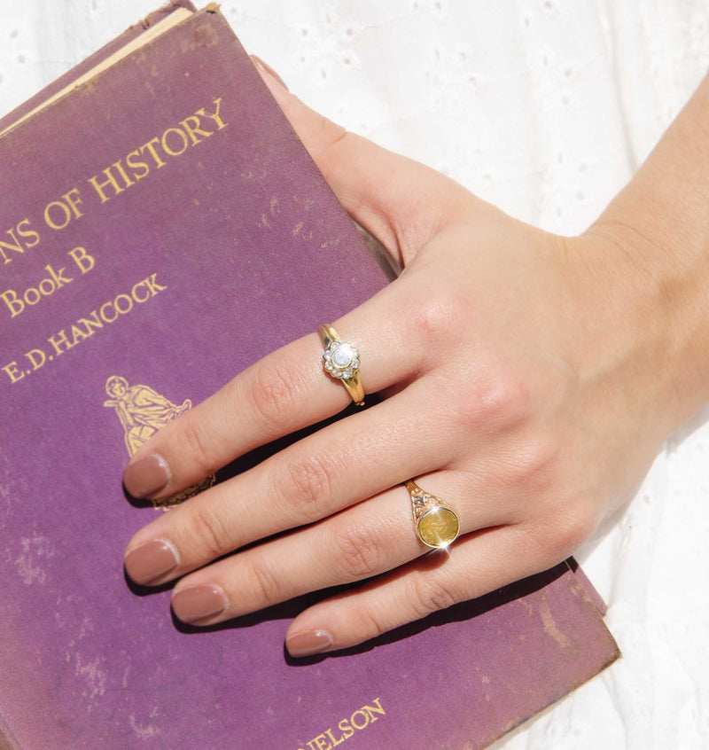 Presley Vintage 14ct Gold Hinged Diamond Flower Cluster Ring* LB Gemmo $ Rings Imperial Jewellery 