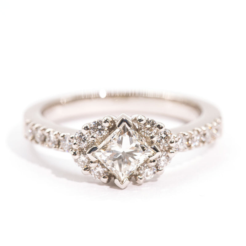 .90 Carat Emerald-Cut Estate Diamond Engagement Ring
