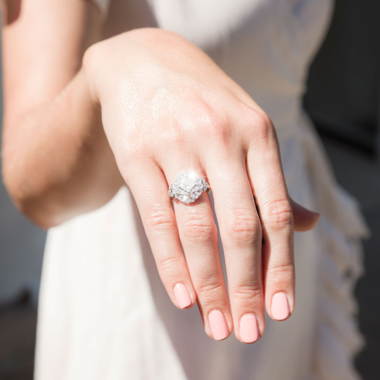 Edwardian/Art Deco Platinum Three-Stone Diamond Ring