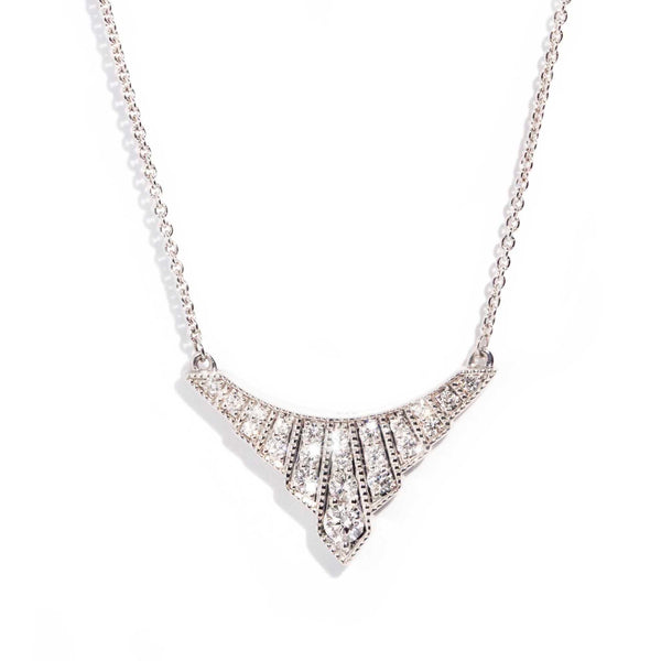 Provence 9 Carat White Gold Art Deco Diamond Necklet* GTG Necklaces Imperial Jewellery 