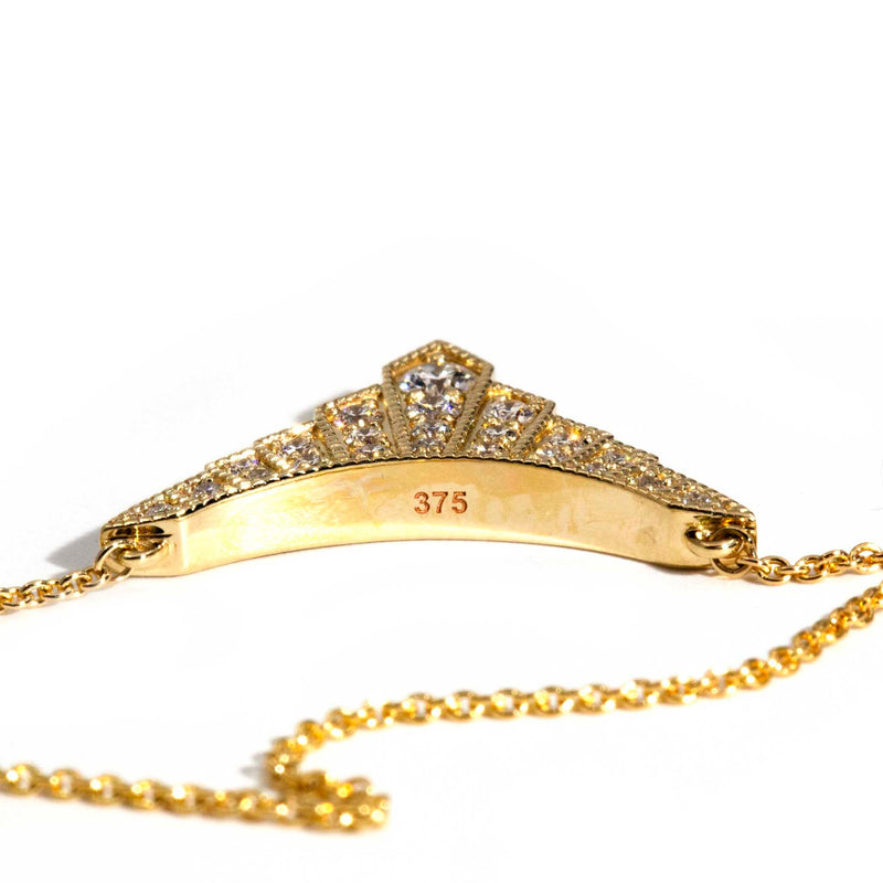 Provence Art Deco Diamond Necklet in 9 Carat Yellow Gold* GTG Necklaces Imperial Jewellery 