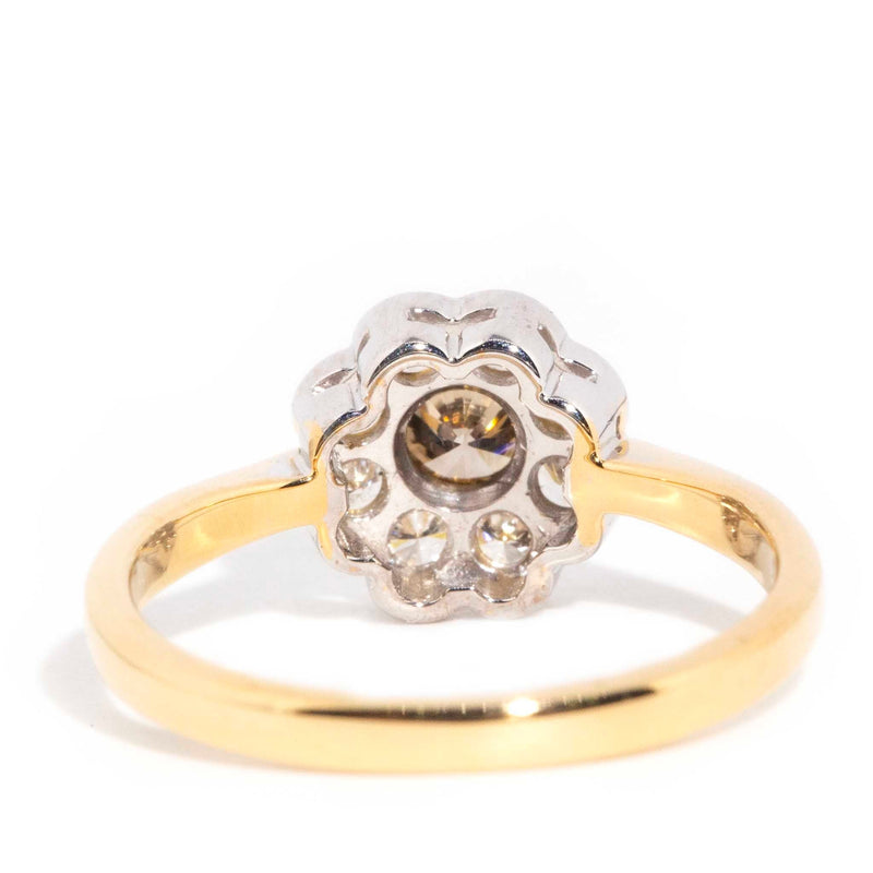 Queenie 18ct Gold Cognac Diamond Daisy Ring Rings Imperial Jewellery 