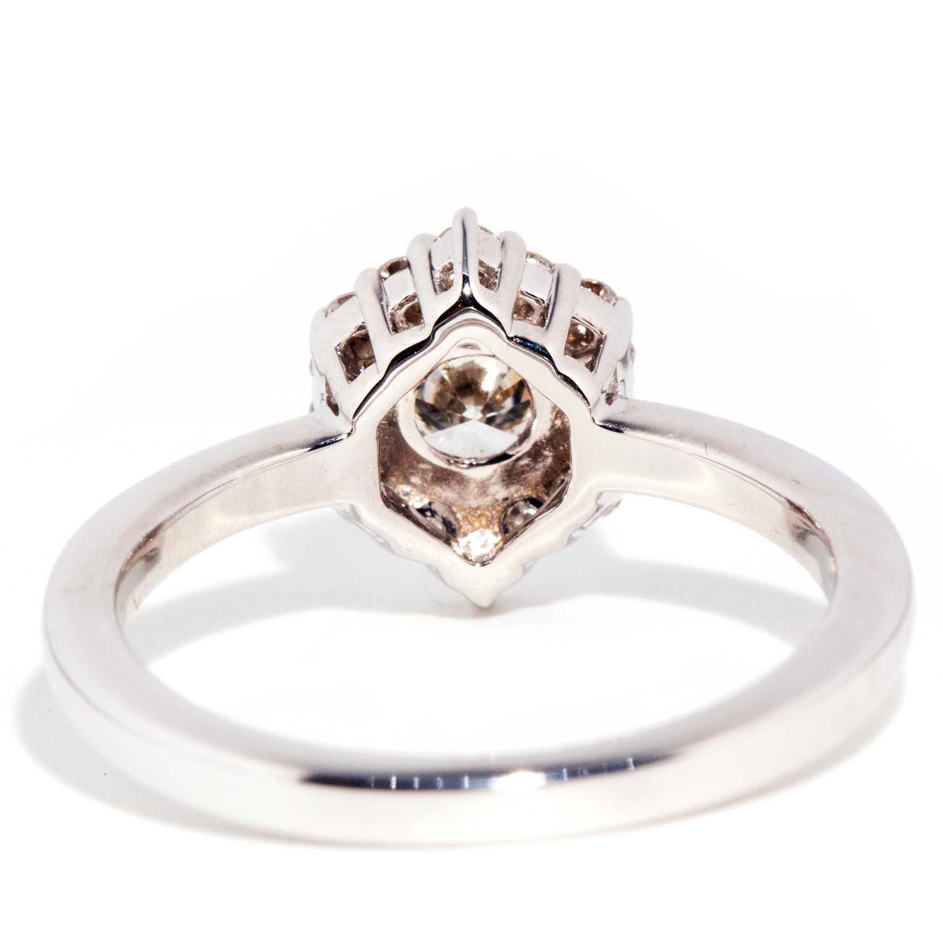 QUINN Contemporary 18ct White Gold Diamond Hexagonal Halo Ring* OB Gemmo $ Rings Imperial Jewellery 