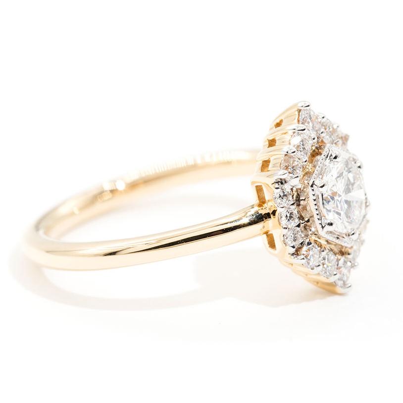Quinn Diamond Halo Vintage Engagement Ring Rings Imperial Jewellery - Auctions, Antique, Vintage & Estate 