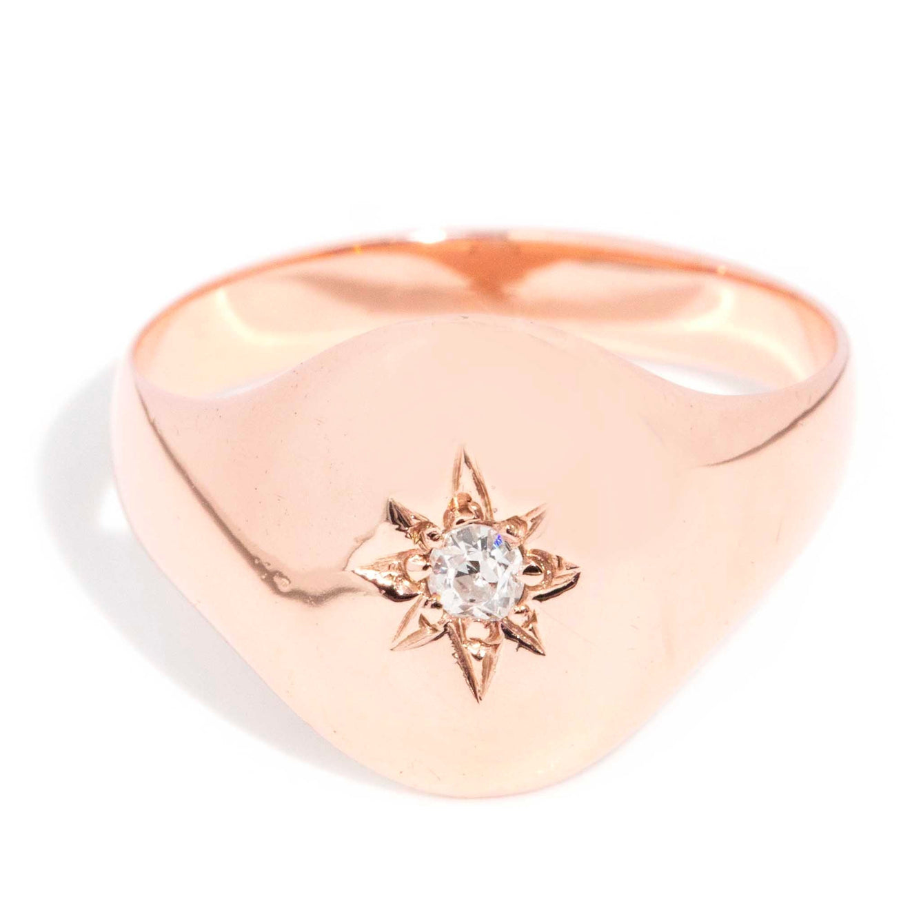 Rasima 9ct Rose Gold Star Set Diamond Signet Ring Rings Imperial Jewellery Imperial Jewellery - Hamilton 