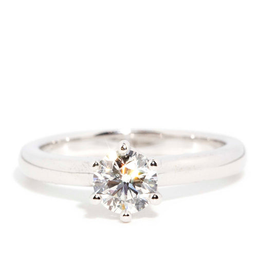 Reese Half Carat Diamond Solitaire Ring 18K White Gold
