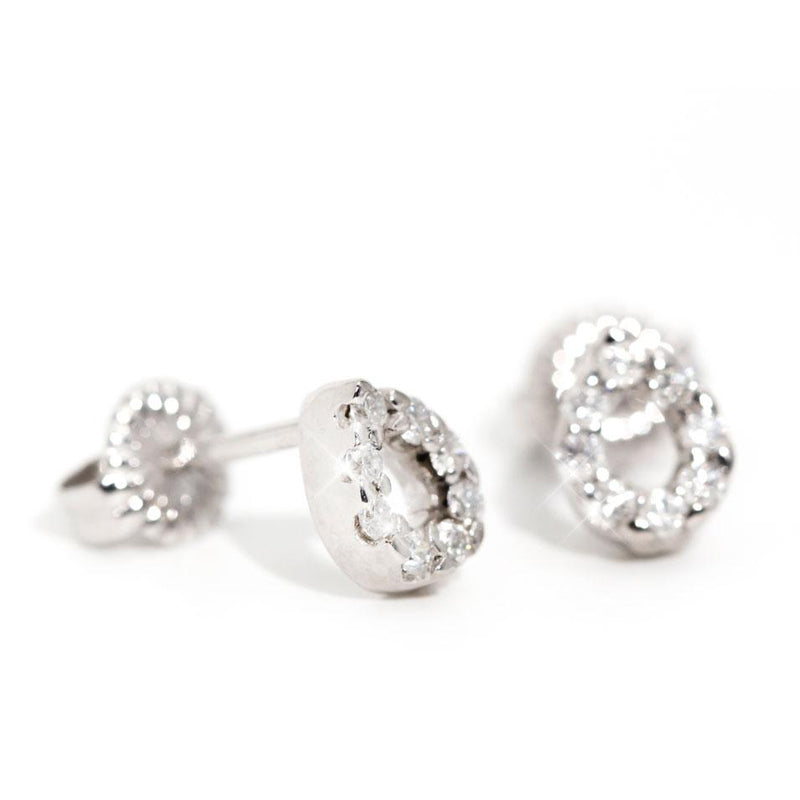Remmy 0.22 Carat Tear Drop Diamond Vintage Stud Earrings Earrings Imperial Jewellery 