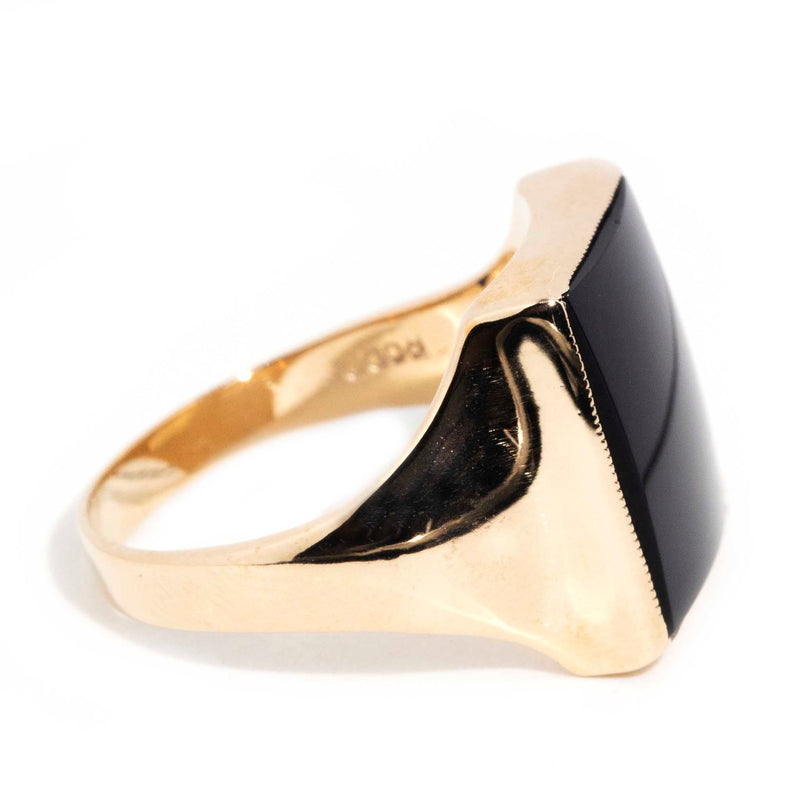 Rodney 9ct Gold Rectangular Onyx Signet Ring Rings Imperial Jewellery 