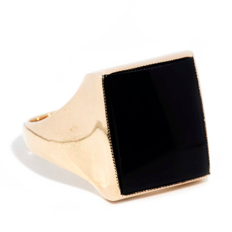 Rodney 9ct Gold Rectangular Onyx Signet Ring Rings Imperial Jewellery 