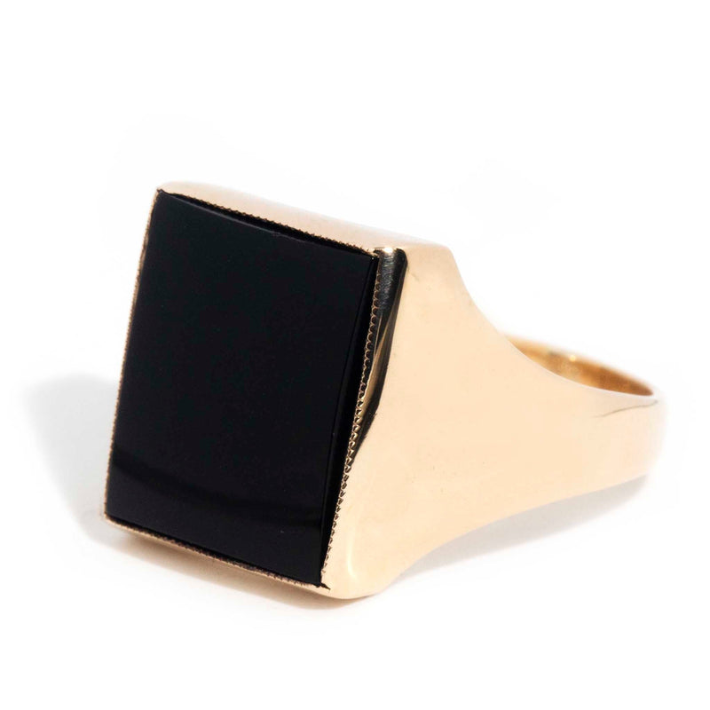 Rodney 9ct Gold Rectangular Onyx Signet Ring Rings Imperial Jewellery 