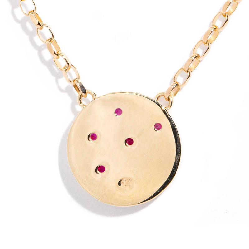 Rosa Reinvented Vintage Star Set Ruby Necklet 9 Carat Gold Pendants/Necklaces Imperial Jewellery 