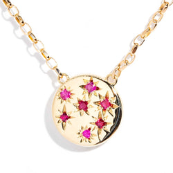 Rosa Reinvented Vintage Star Set Ruby Necklet 9 Carat Gold Pendants/Necklaces Imperial Jewellery Imperial Jewellery - Hamilton 