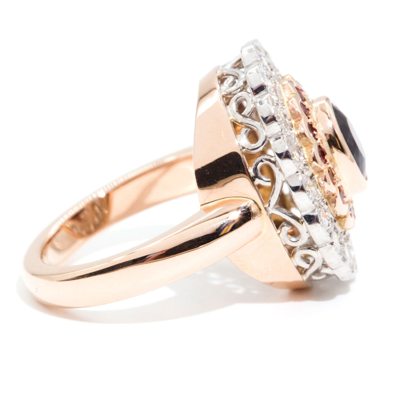 Rosie Handmade Alexandrite Spinel and Diamond Rose Gold Ring Rings Imperial Jewellery 