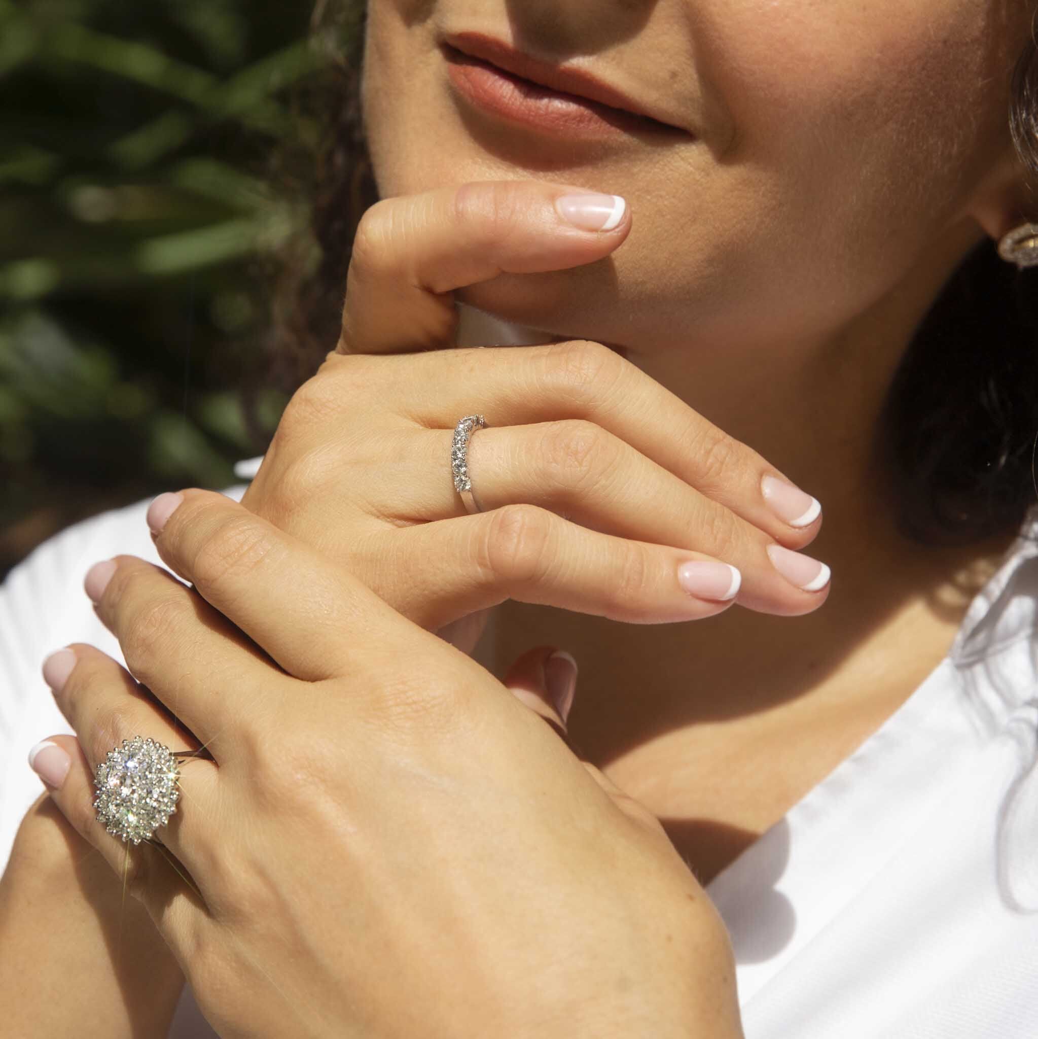 Sabine Circa 1970s 2.50 Carat Diamond Cluster Ring Rings Imperial Jewellery 