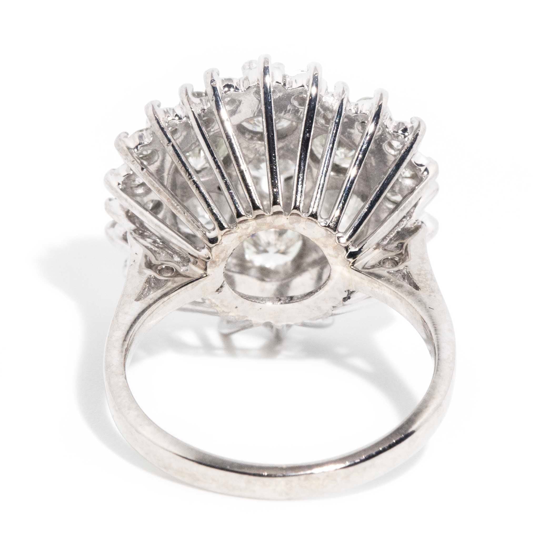 Sabine Circa 1970s 2.50 Carat Diamond Cluster Ring Rings Imperial Jewellery 