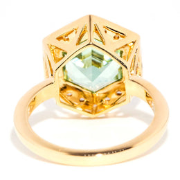 Saffron 18ct Gold Mint Tourmaline & Diamond Ring* OB Gemmo $ Rings Imperial Jewellery 