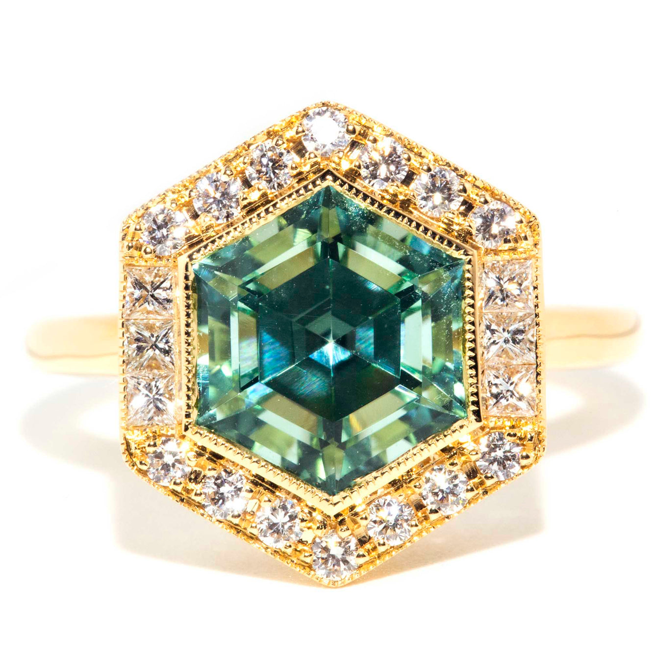 Saffron 18ct Gold Mint Tourmaline & Diamond Ring* OB Gemmo $ Rings Imperial Jewellery Imperial Jewellery - Hamilton 