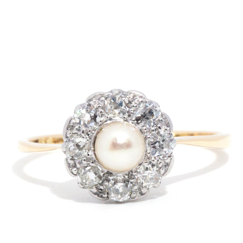 Sage 18ct Gold Pearl & Diamond Halo Ring* OB Gemmo $ Rings Imperial Jewellery Imperial Jewellery - Hamilton 