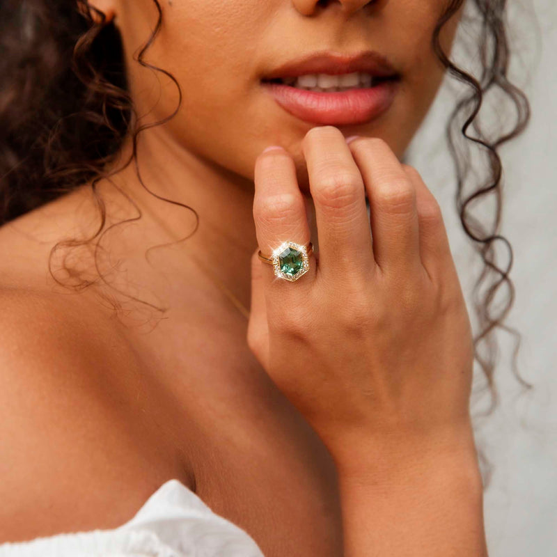 Green Tourmaline Diamond Ring Alternative Engagement Ring | Etsy |  Alternative diamond rings, Alternative engagement rings, Diamond ring