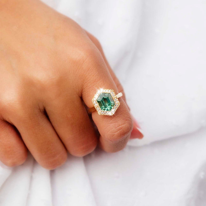 Sahara 18ct Gold Green Tourmaline & Diamond Ring* Gemmo $ Rings Imperial Jewellery 