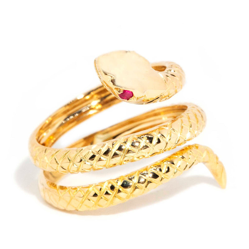 Salazar 18ct Gold Ruby Serpent Ring Rings Imperial Jewellery 