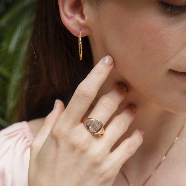 Samara Circa 1920s 14ct Rose Gold Signet Ring Rings Imperial Jewellery 