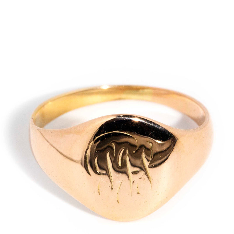 Samara Circa 1920s 14ct Rose Gold Signet Ring Rings Imperial Jewellery Imperial Jewellery - Hamilton 