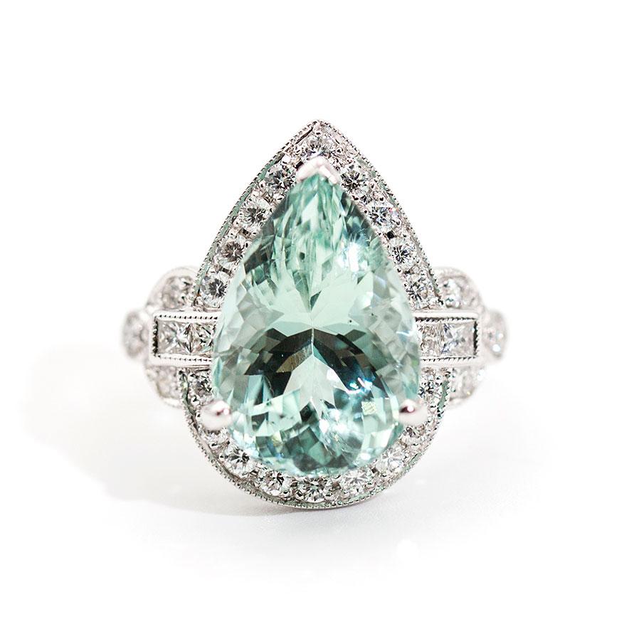 Santorini Aquamarine and Diamond Ring Ring Imperial Jewellery - Auctions, Antique, Vintage & Estate 