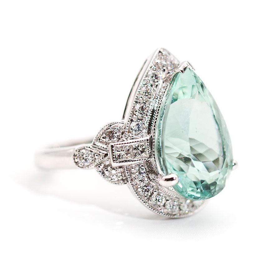 Santorini Aquamarine and Diamond Ring Ring Imperial Jewellery - Auctions, Antique, Vintage & Estate 