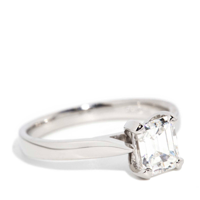 Sawyer 0.83 Carat Emerald Cut Diamond Platinum Solitaire Ring* DRAFT Rings Imperial Jewellery 