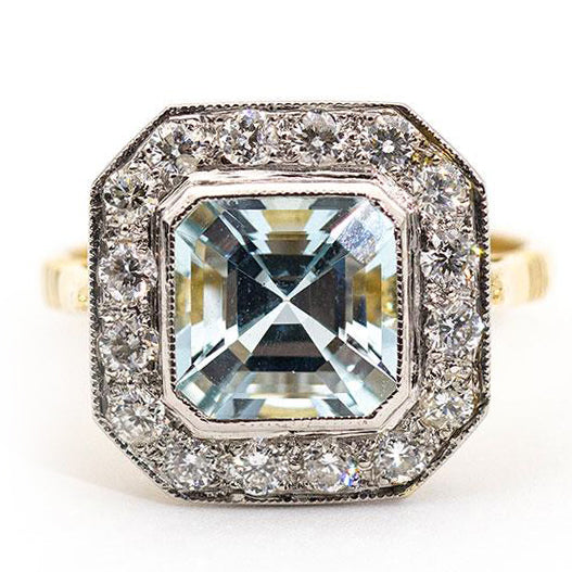 Sawyer Aquamarine & Diamond Ring Rings Imperial Jewellery 