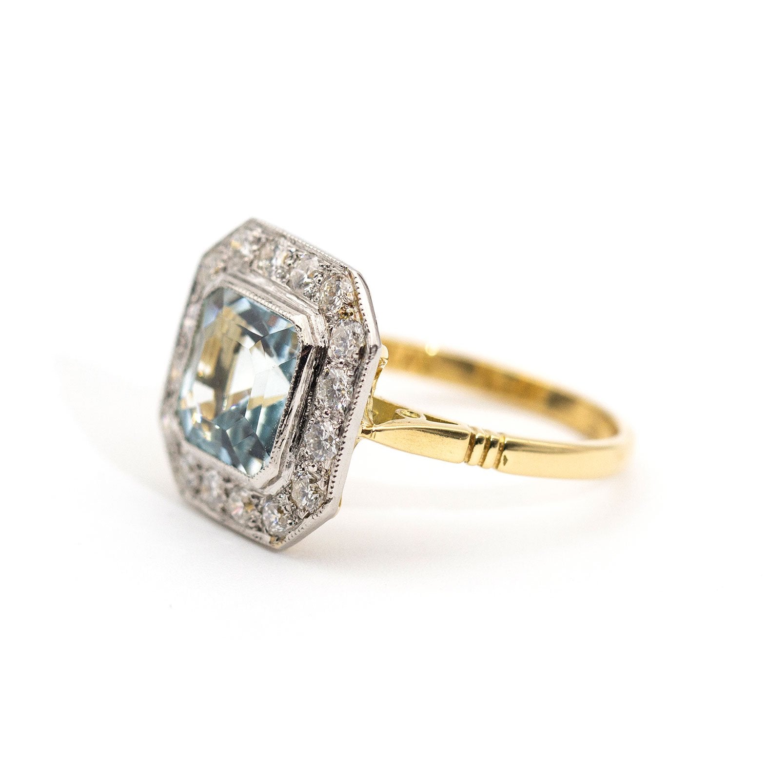 Sawyer Aquamarine & Diamond Ring Rings Imperial Jewellery - Auctions, Antique, Vintage & Estate 