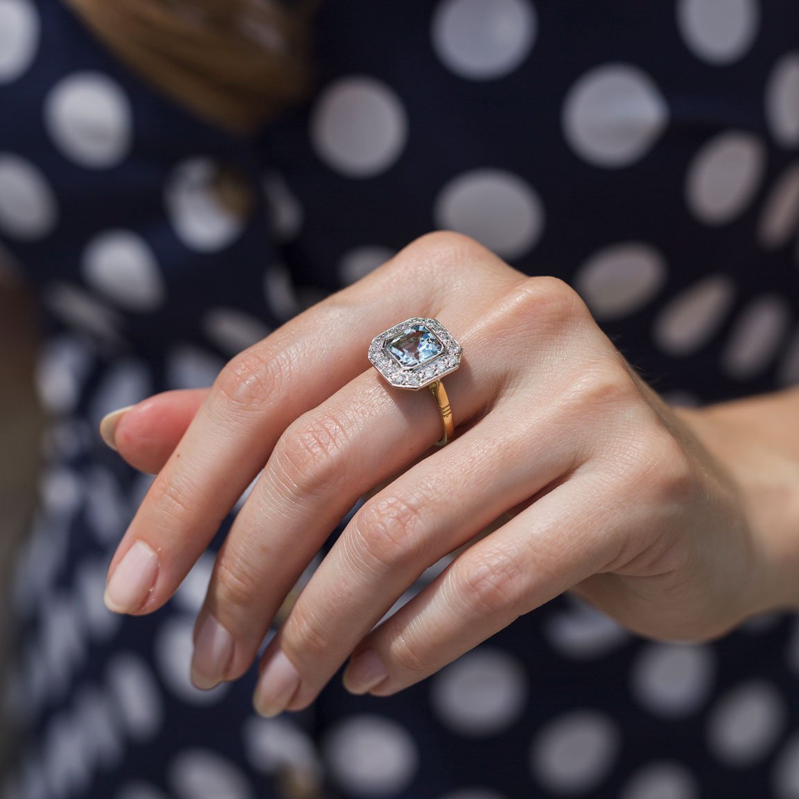 Sawyer Aquamarine & Diamond Ring Rings Imperial Jewellery - Auctions, Antique, Vintage & Estate 