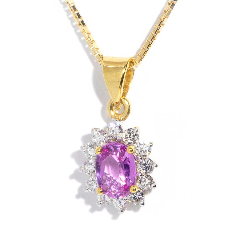 Scarlet 18ct Gold Sapphire & Diamond Pendant & Chain Pendants/Necklaces Imperial Jewellery Imperial Jewellery - Hamilton 