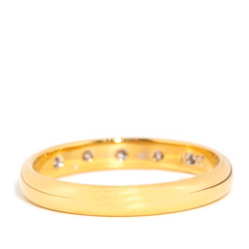 Selma 1970s Hammer Set Diamond Band 18ct Gold* DRAFT Rings Imperial Jewellery 