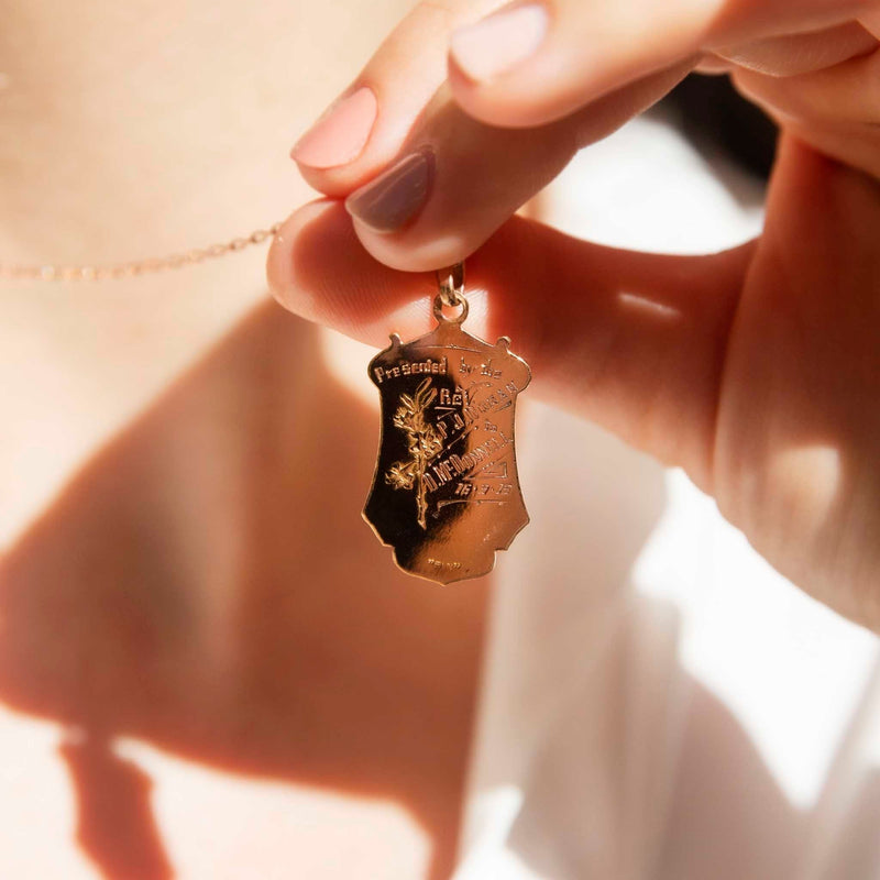 Shaye 1915 Good Shepherd Pendant & Chain 9ct Rose Gold Pendants/Necklaces Imperial Jewellery 
