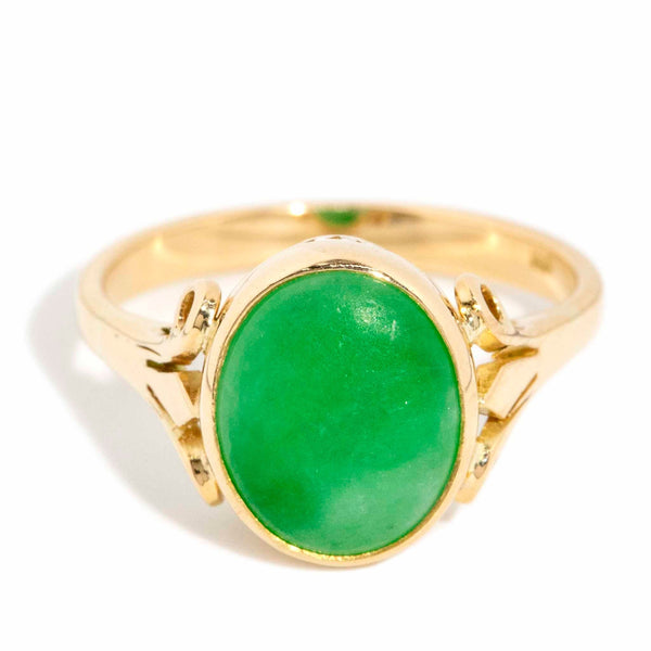 Shiloh 1970s Jade Cabochon Ring 18ct Gold* DRAFT Rings Imperial Jewellery Imperial Jewellery - Hamilton 