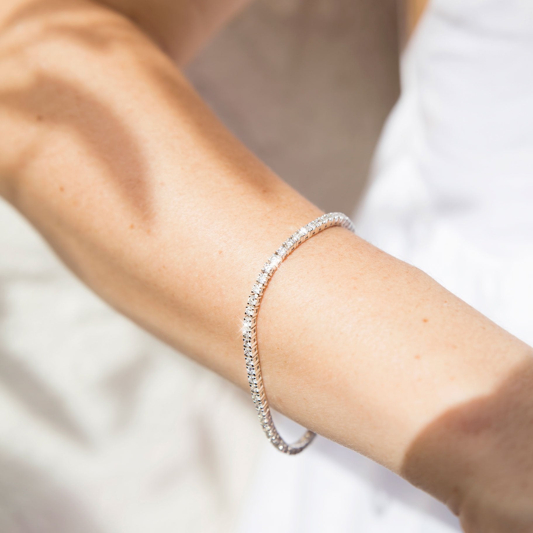 Sidney 3.89 Carat Diamond 18 Carat White Gold Tennis Bracelet Bracelets/Bangles Imperial Jewellery - Auctions, Antique, Vintage & Estate